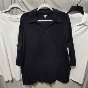 3 - V-Neck Plus Size Woman's Tops.  2 White and 1 Black.  1XL.